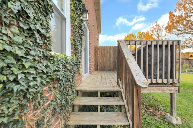 deck featuring fence