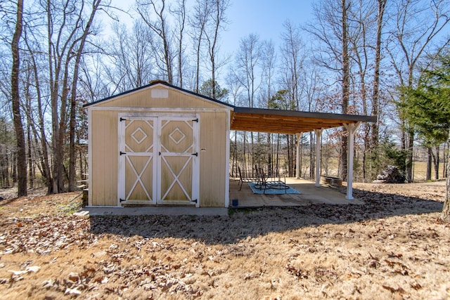 view of shed