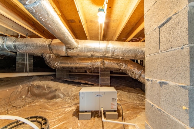 view of unfinished attic