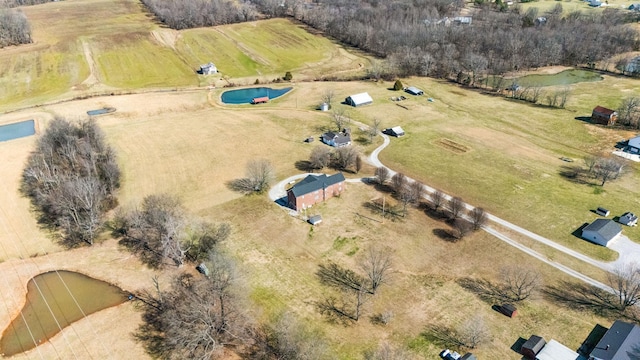 aerial view featuring a rural view