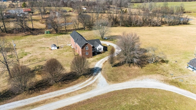 bird's eye view with a rural view