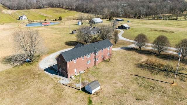 aerial view featuring a rural view