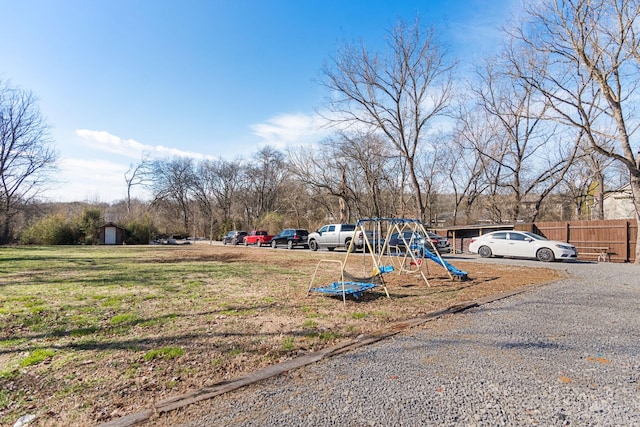 exterior space with fence and playground community