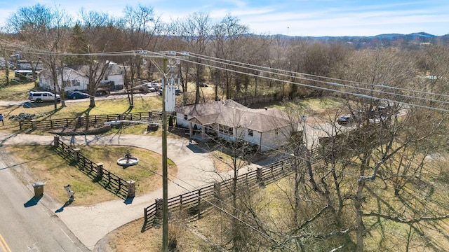 bird's eye view featuring a rural view