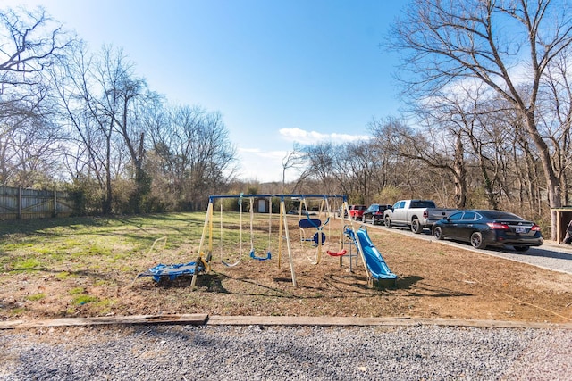 community play area with fence