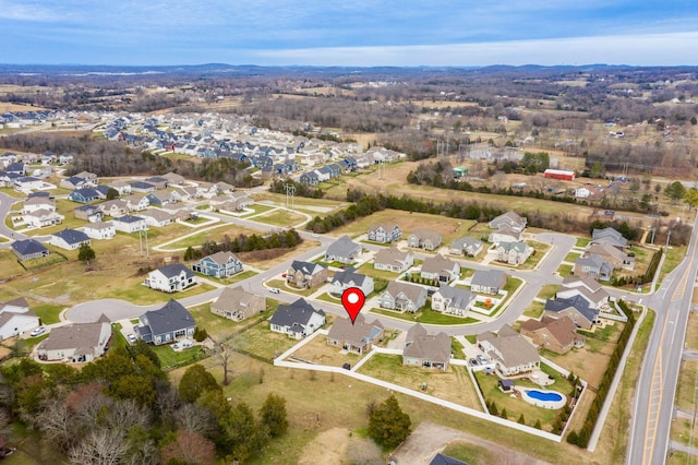 bird's eye view with a residential view