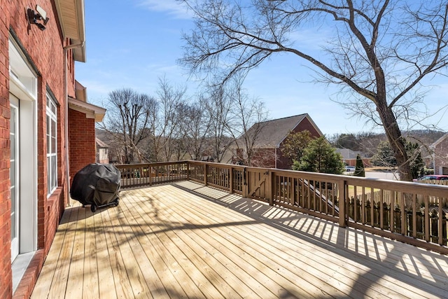 deck featuring area for grilling