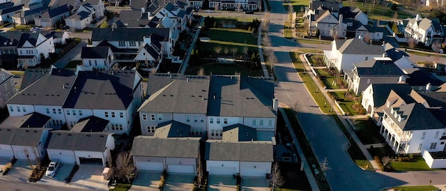 aerial view with a residential view