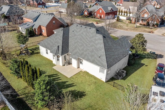 bird's eye view featuring a residential view