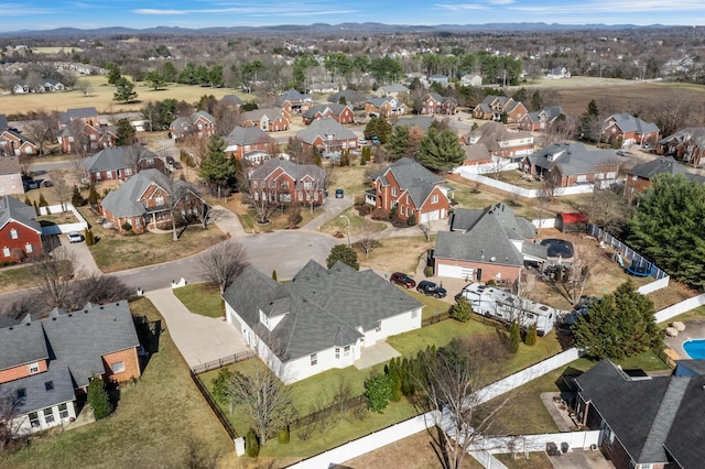 aerial view featuring a residential view