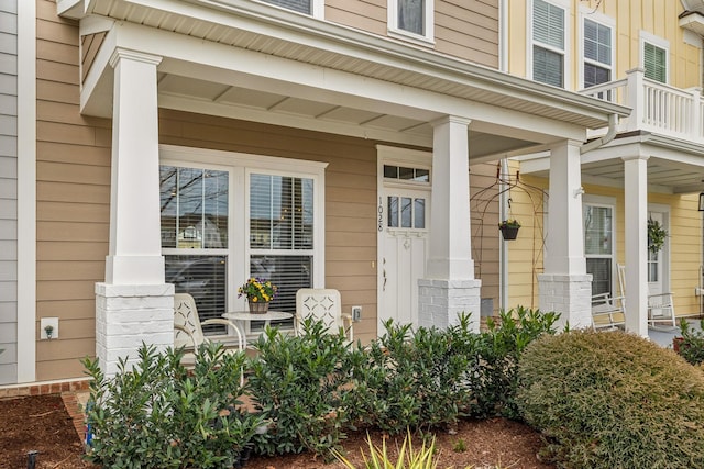 property entrance with a porch