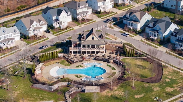 aerial view featuring a residential view