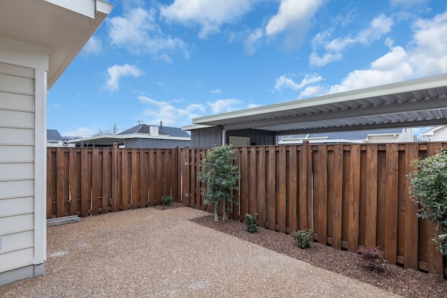 view of patio with a fenced backyard