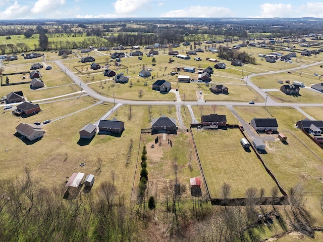 bird's eye view featuring a rural view