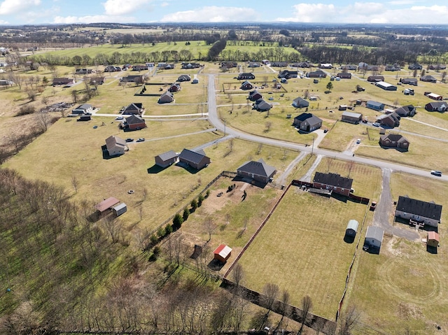 aerial view with a rural view