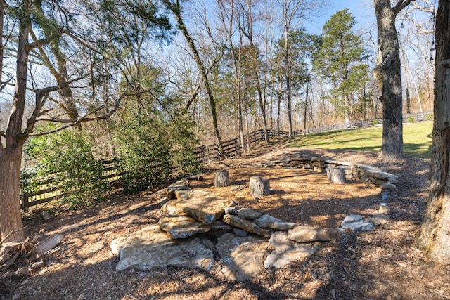 view of yard featuring fence