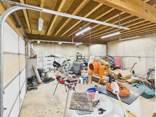 interior space with a garage