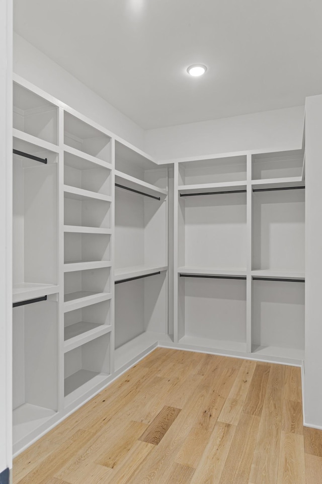 spacious closet with wood finished floors