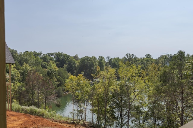 property view of water with a view of trees