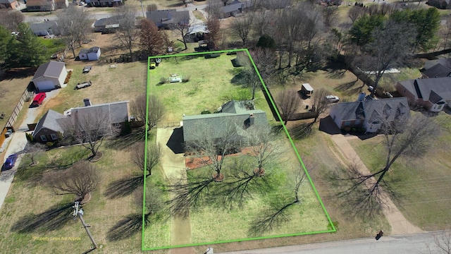 bird's eye view with a residential view