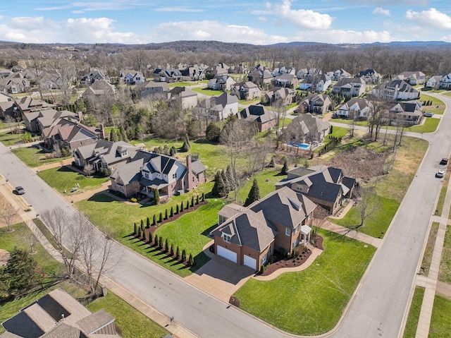 drone / aerial view featuring a residential view