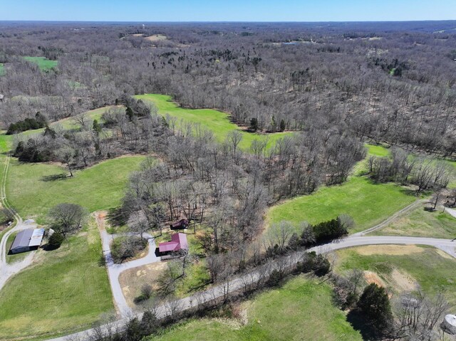 drone / aerial view with a forest view