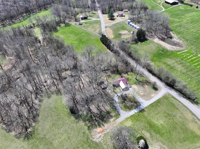 bird's eye view with a rural view