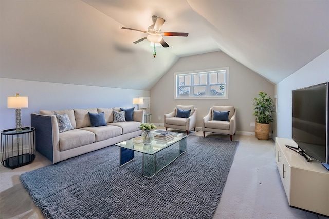 127 Odie Ray St, Gallatin, TN 37066 - carpeted living area with a ceiling fan and lofted ceiling