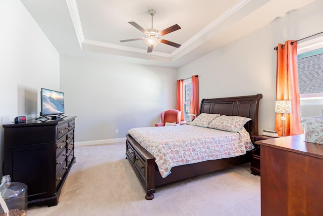 127 Odie Ray St, Gallatin, TN 37066 - bedroom with ornamental molding, a tray ceiling, light colored carpet, and a baseboard radiator