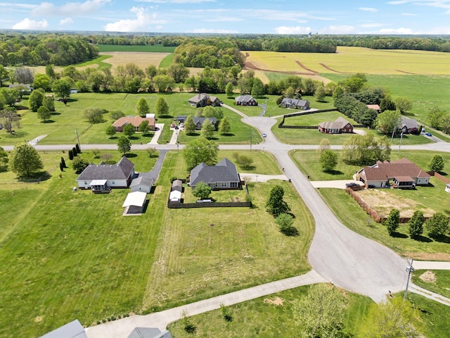 bird's eye view with a rural view