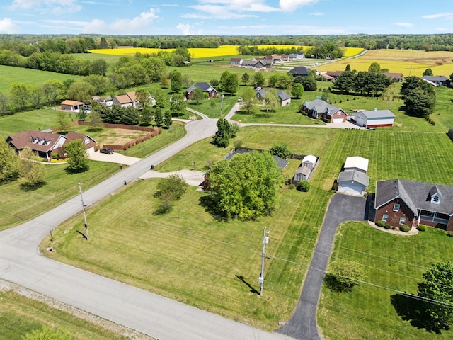 bird's eye view featuring a rural view