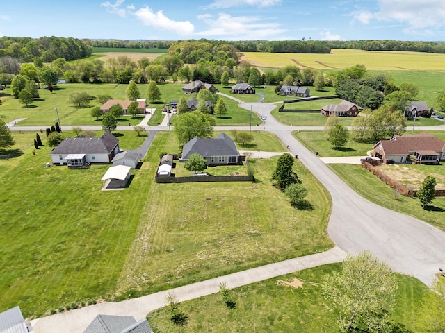 aerial view featuring a rural view