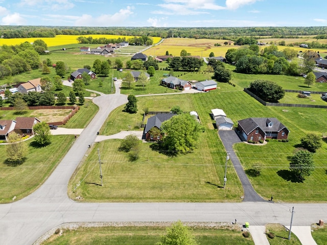 bird's eye view with a rural view