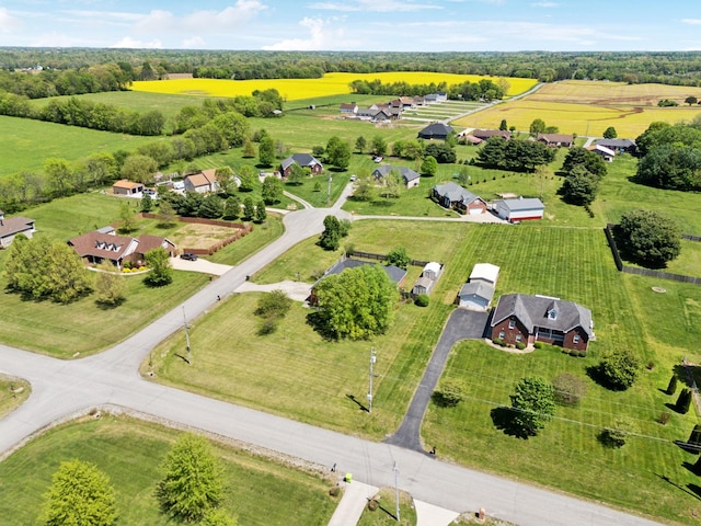 bird's eye view with a rural view