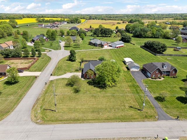 drone / aerial view with a rural view