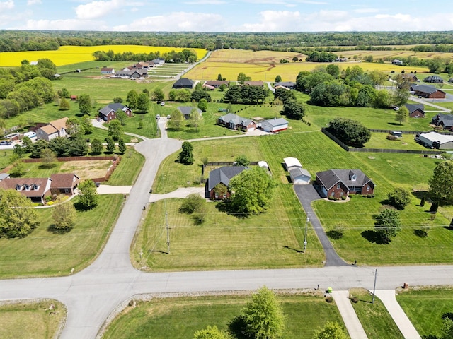 bird's eye view with a rural view