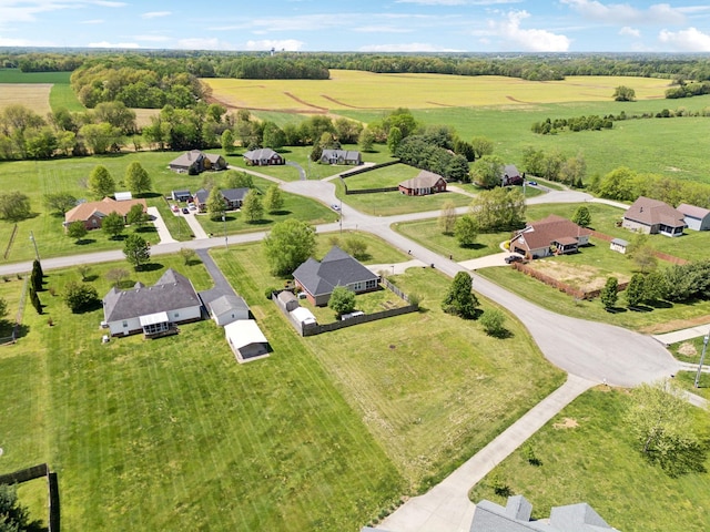 bird's eye view with a rural view