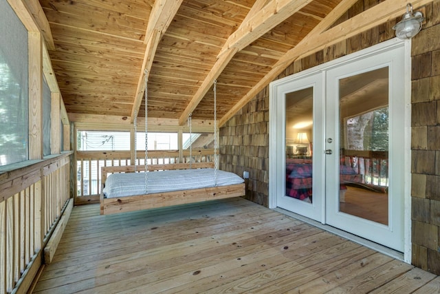 deck featuring french doors