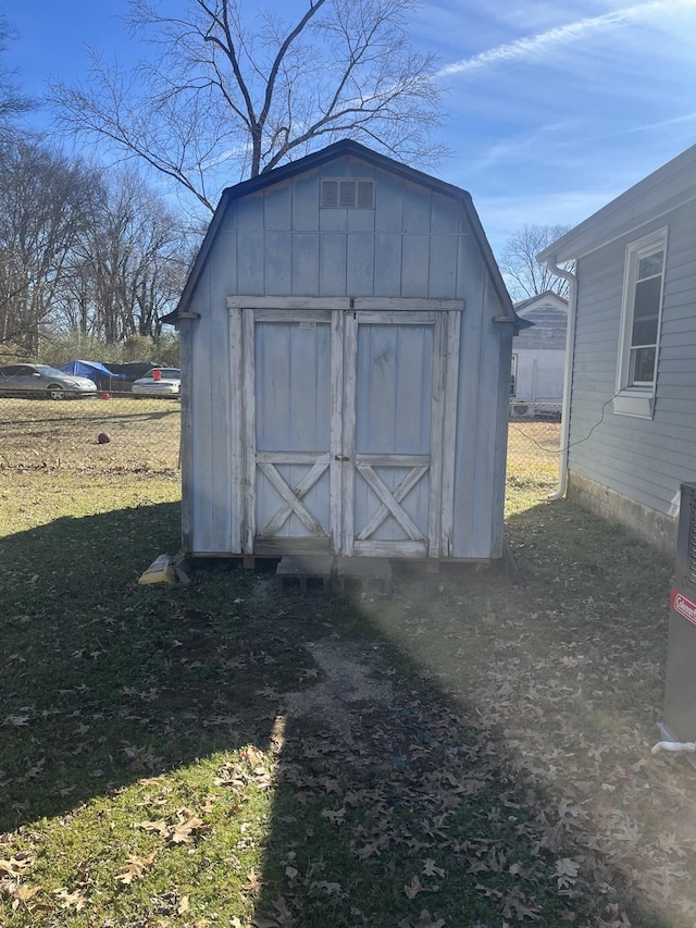 view of shed