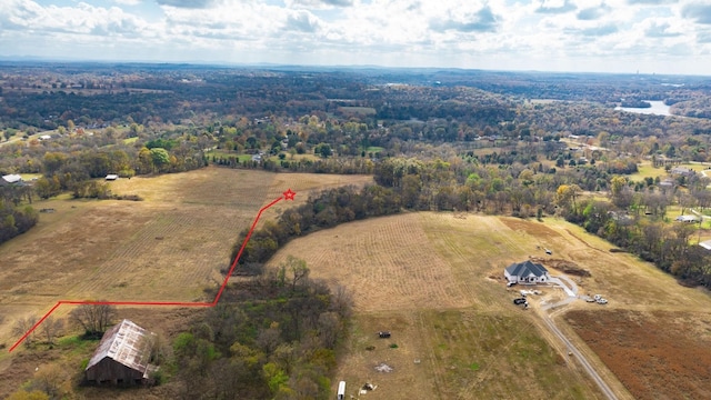 aerial view with a rural view