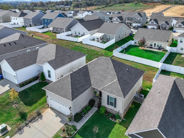 drone / aerial view with a residential view