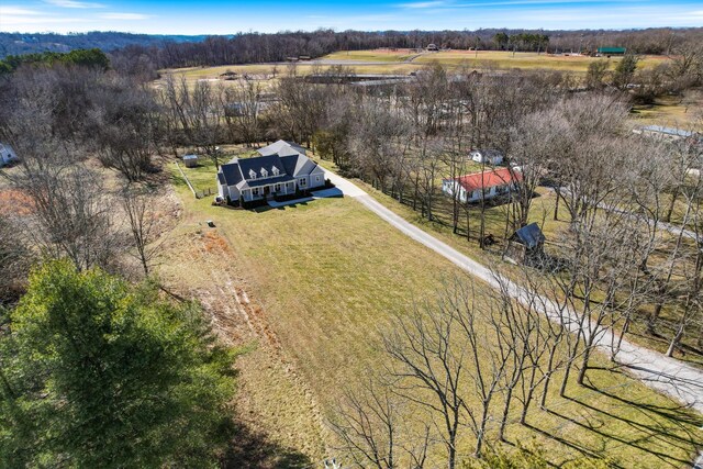 aerial view with a rural view