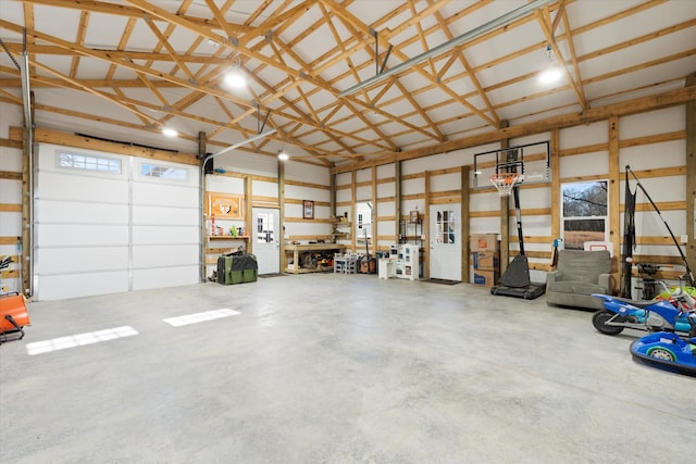 garage featuring metal wall