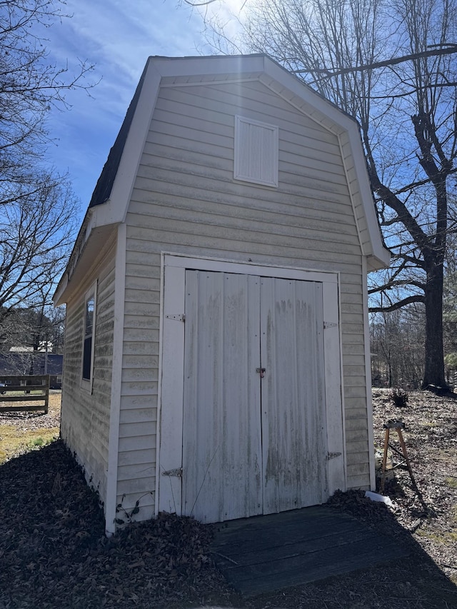 view of shed