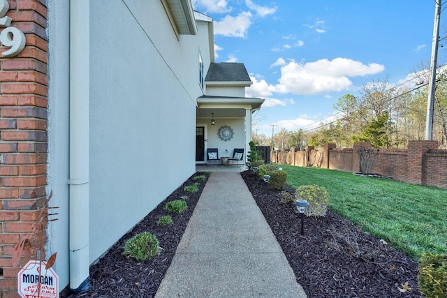 view of yard with fence