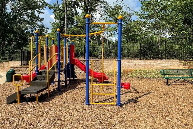 communal playground with fence