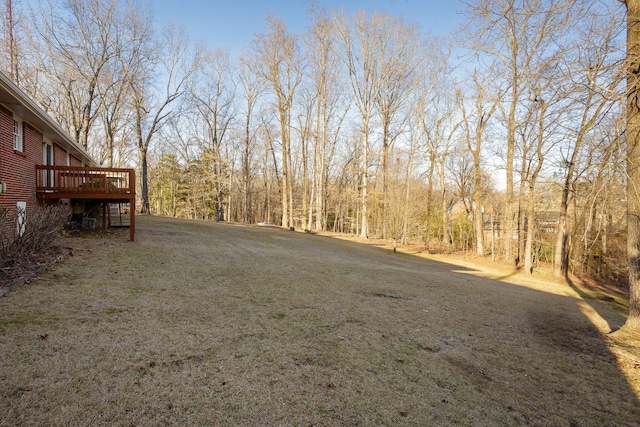 view of yard featuring a deck