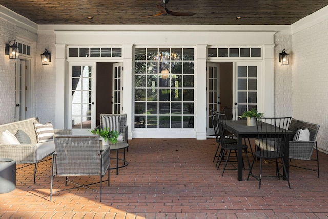 5042 Hill Place Dr, Nashville, TN 37205 - exterior space with a ceiling fan and french doors