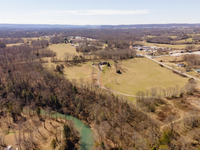 birds eye view of property with a rural view