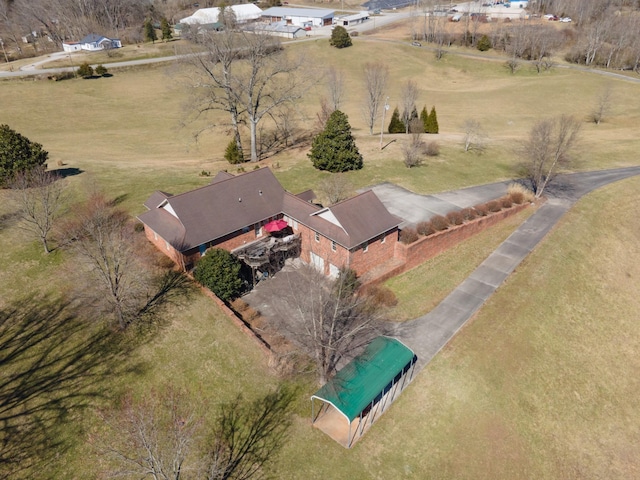 bird's eye view with a rural view